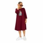 Rochie midi din bumbac, produs România