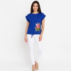 Tricou damă bumbac cu aplicație imprimată, produs România