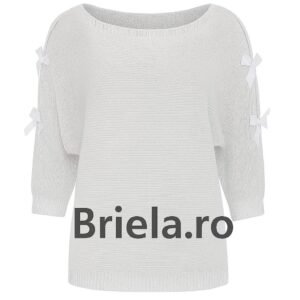 Bluză tricotată cu umeri decupați, import Italia