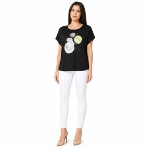 Tricou damă vâscoză cu aplicație imprimată, produs România
