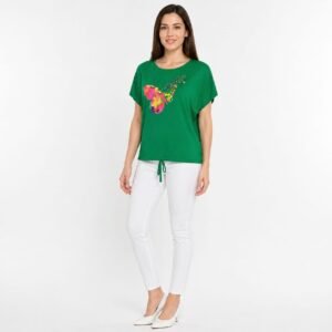 Tricou damă vâscoză cu aplicație imprimată, produs România