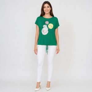 Tricou damă vâscoză cu aplicație imprimată, produs România