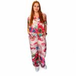 Costum damă două piese cu imprimeu exotic, import Italia