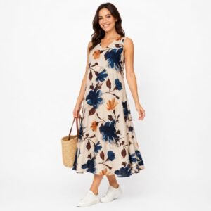 Rochie damă midi cu imprimeu floral,import Italia