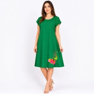 Rochie `A line` din in mercerizat,produs România