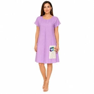 Rochie `A line` din in mercerizat,produs România