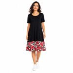 Rochie damă neagră cu volan multicolor,produs România