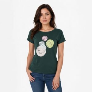 Tricou dama verde tuborg cu imprimeu,produs România