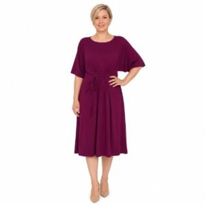 Rochie damă bordo cu șnur reglabil în talie,produs România