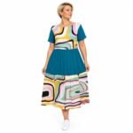 Rochie damă turcoaz cu platcă,produs România