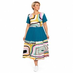 Rochie damă turcoaz cu platcă,produs România