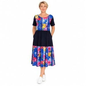 Rochie damă bleumarin cu platcă,produs România