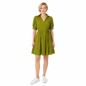 Rochie petrecută verde oliv elegantă,import Italia