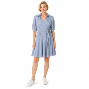 Rochie petrecută bleu prăfuit elegantă,import Italia