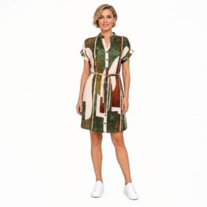 Rochie tip cămașă damă cu imprimeu abstract,import Italia