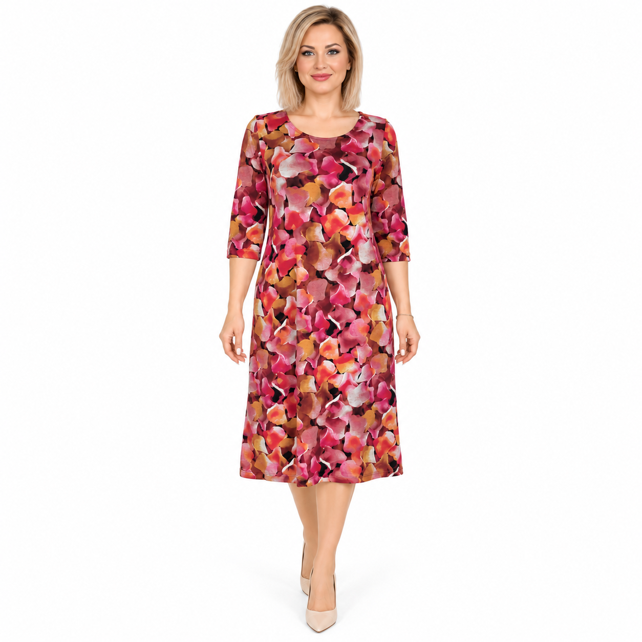 Rochie damă cu imprimeu multicolor, produs românia